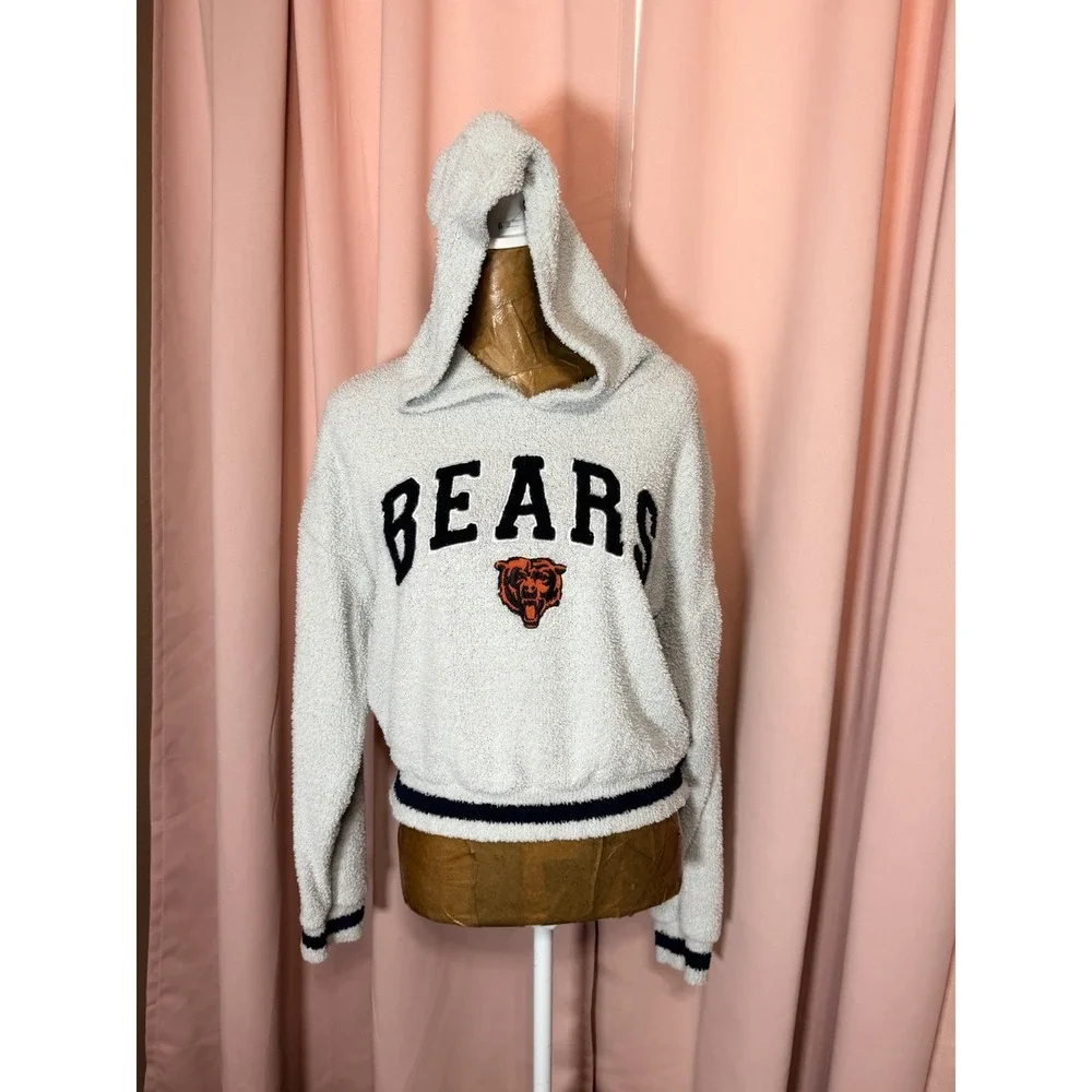 🔥 Chicago Bears Gray Blue Hoodie Sleepwear Women's Large L